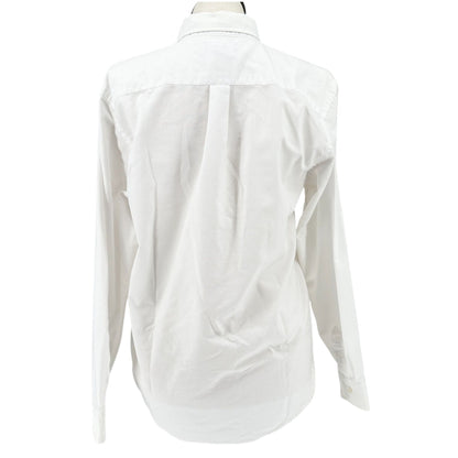 Lands End Button Down Dress Shirt Tailored Womens 18 Tall Cotton Long Sleeve