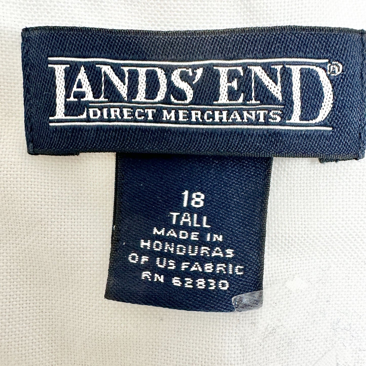 Lands End Button Down Dress Shirt Tailored Womens 18 Tall Cotton Long Sleeve
