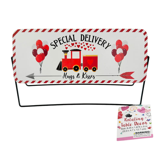 Valentines Day Double Sided Rotating Table Decor Sign