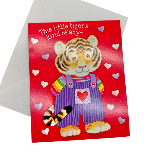 Valentines Day Card Shy Tiger Says Hi from Kid to Anyone Hallmark