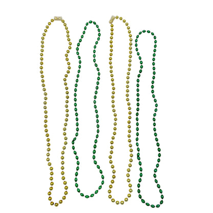 St. Patrick's Day Set of 4 Necklaces 2 Green 2 Gold Plastic Beads