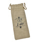 Wedding Canvas Wine Bottle Gift Bag "I Do" in Silver Glitter 14" x 6"