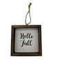 Hello Fall Wooden Hanging Sign 4.5 x 4.5 inches Autumn Ornament