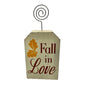 Fall in Love Wooden Block with Metal Picture Holder 6.5 x 3 inches