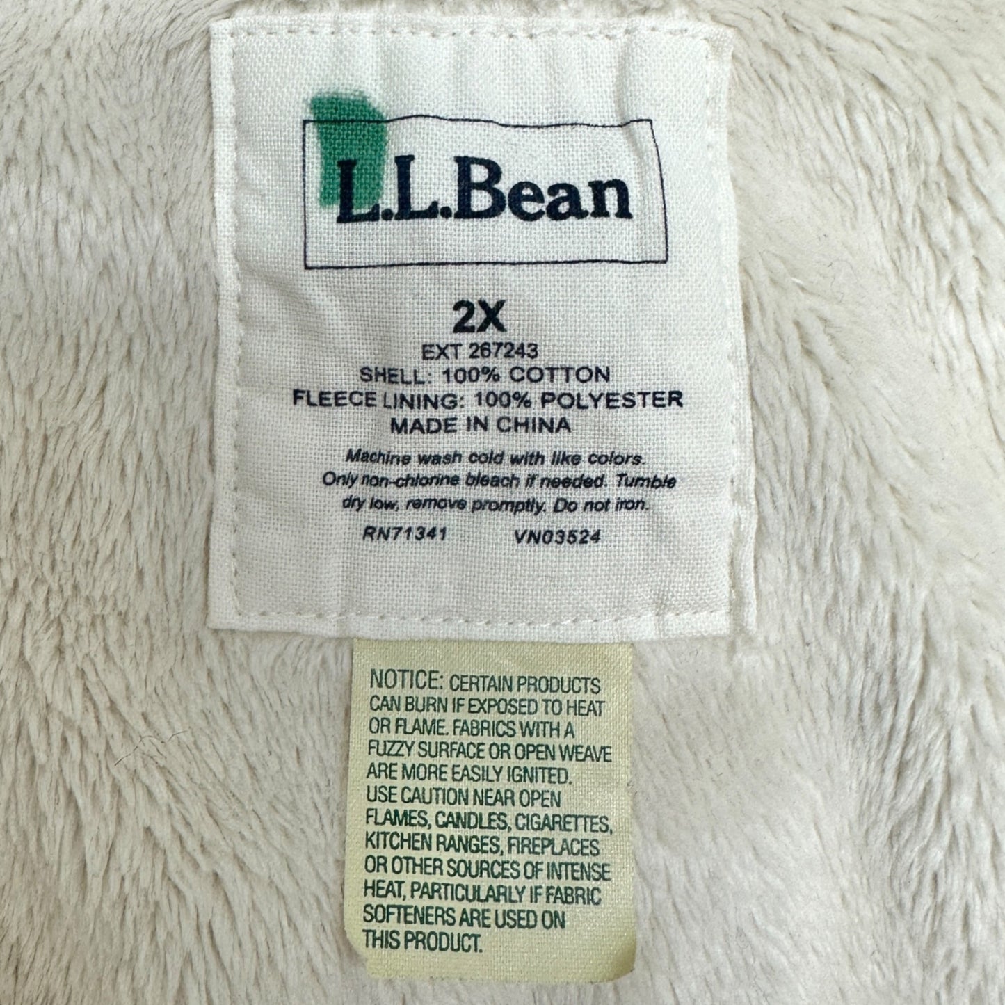 LL Bean Plaid Sherpa Lined Button-Up Shirt Jacket Womens 2X Cotton Polyester