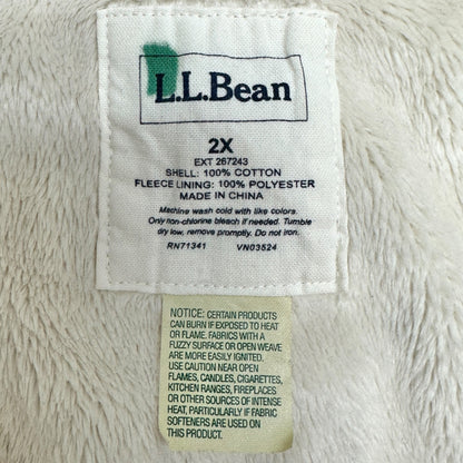 LL Bean Plaid Sherpa Lined Button-Up Shirt Jacket Womens 2X Cotton Polyester