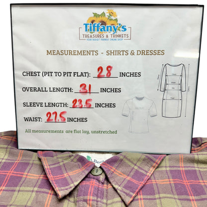 LL Bean Plaid Sherpa Lined Button-Up Shirt Jacket Womens 2X Cotton Polyester