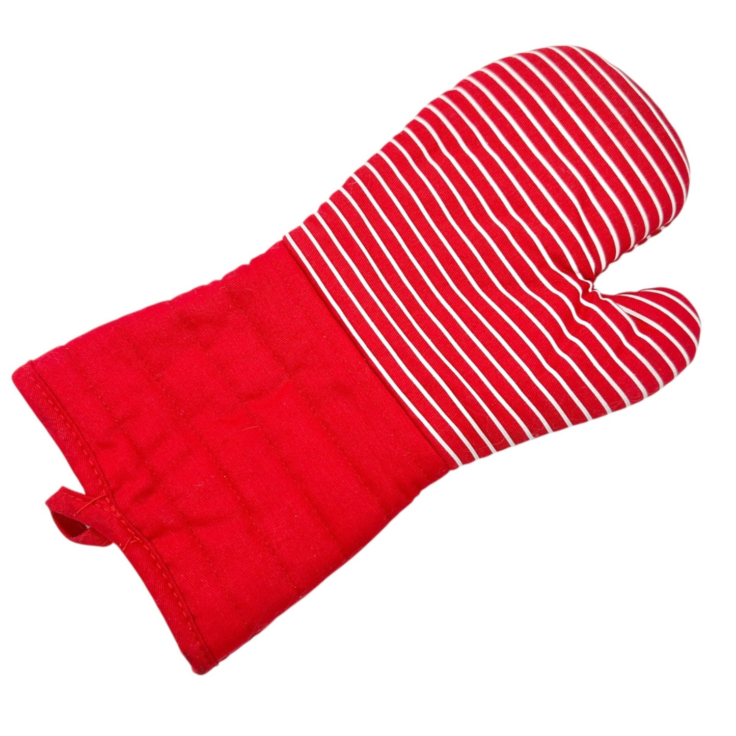 Real Living Oven Mitt Red White Grip Stripes Heat-Resistant Kitchen Accessory