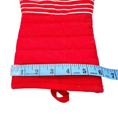 Real Living Oven Mitt Red White Grip Stripes Heat-Resistant Kitchen Accessory