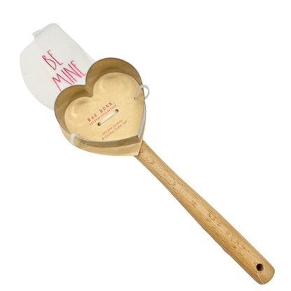 Rae Dunn Artisan BE MINE Silicone Spatula Heart Cookie Cutter Set Valentines