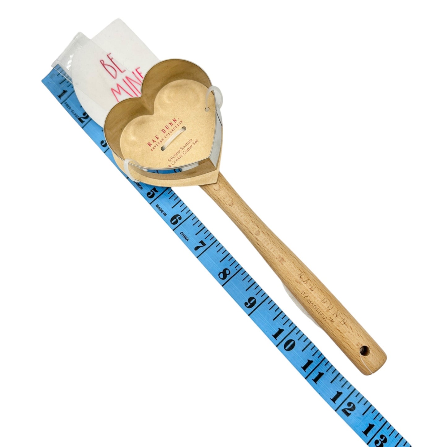 Rae Dunn Artisan BE MINE Silicone Spatula Heart Cookie Cutter Set Valentines