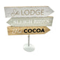 Ski Lodge Sleigh Rides Hot Cocoa Mini Directional Standing Sign Winter