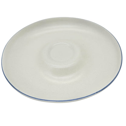 Chip N Dip Platter 11 Inch White With Blue Trim Pottery Dip Bowl Not Included
