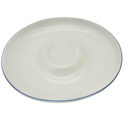 Chip N Dip Platter 11 Inch White With Blue Trim Pottery Dip Bowl Not Included