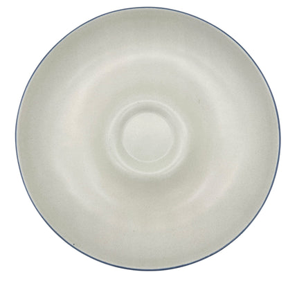Chip N Dip Platter 11 Inch White With Blue Trim Pottery Dip Bowl Not Included