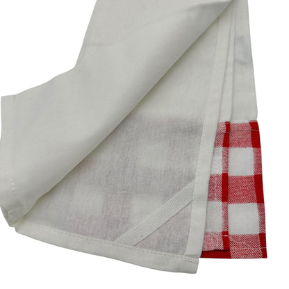 Bear Applique Kitchen Towel Red White Plaid Trim Embroidered T Initial 28x18