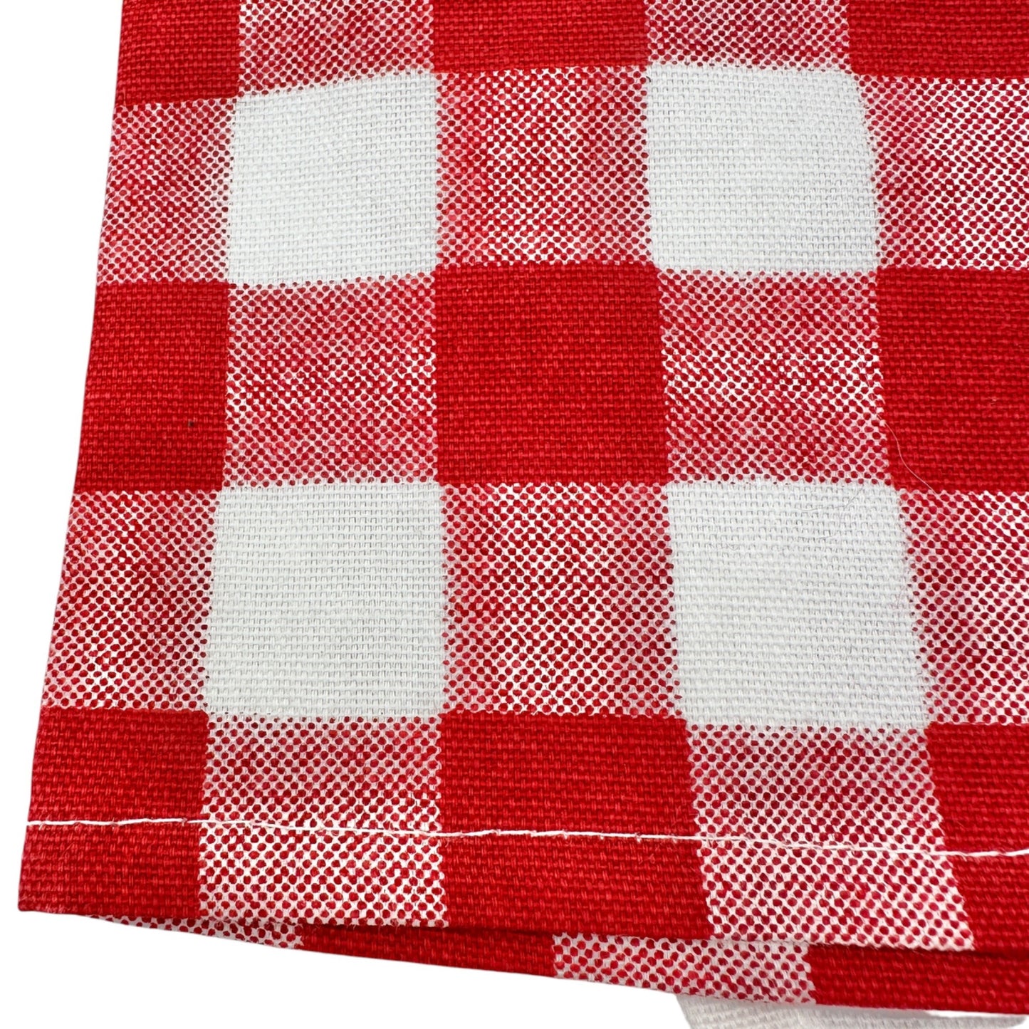 Bear Applique Kitchen Towel Red White Plaid Trim Embroidered T Initial 28x18
