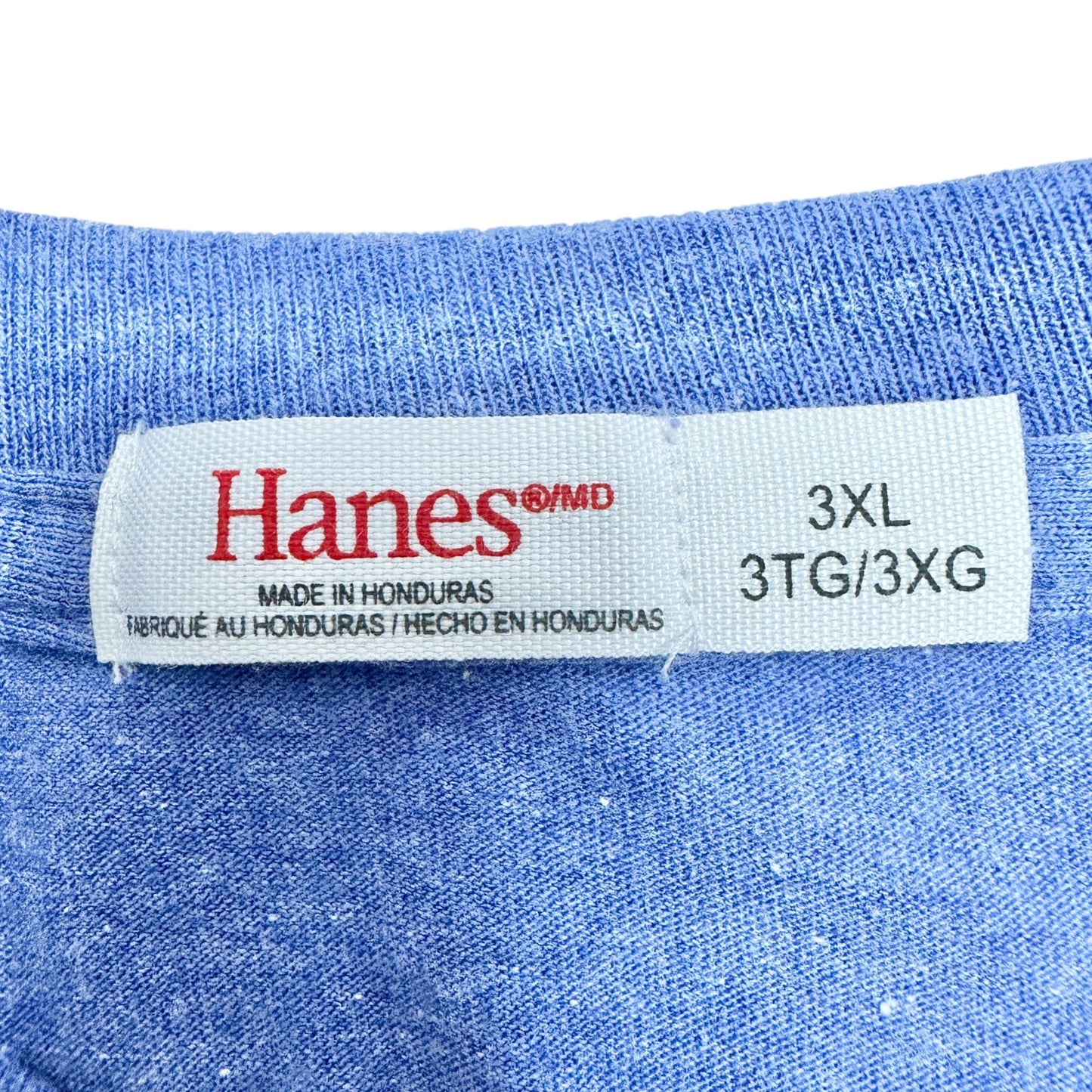 Hanes T-Shirt Mens 3XL Blue Short Sleeve With Chest Pocket Poly Cotton Rayon