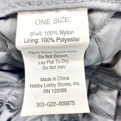 Quilted Nylon Adjustable Cap Soft Polyester Lining One Size Hook & Loop Closure