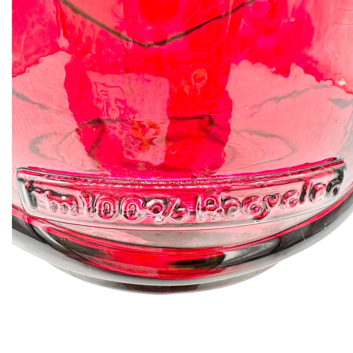 Glass Santa Claus Jar With Cork Lid Red Holiday Decor 100% Recycled Glass 6"H