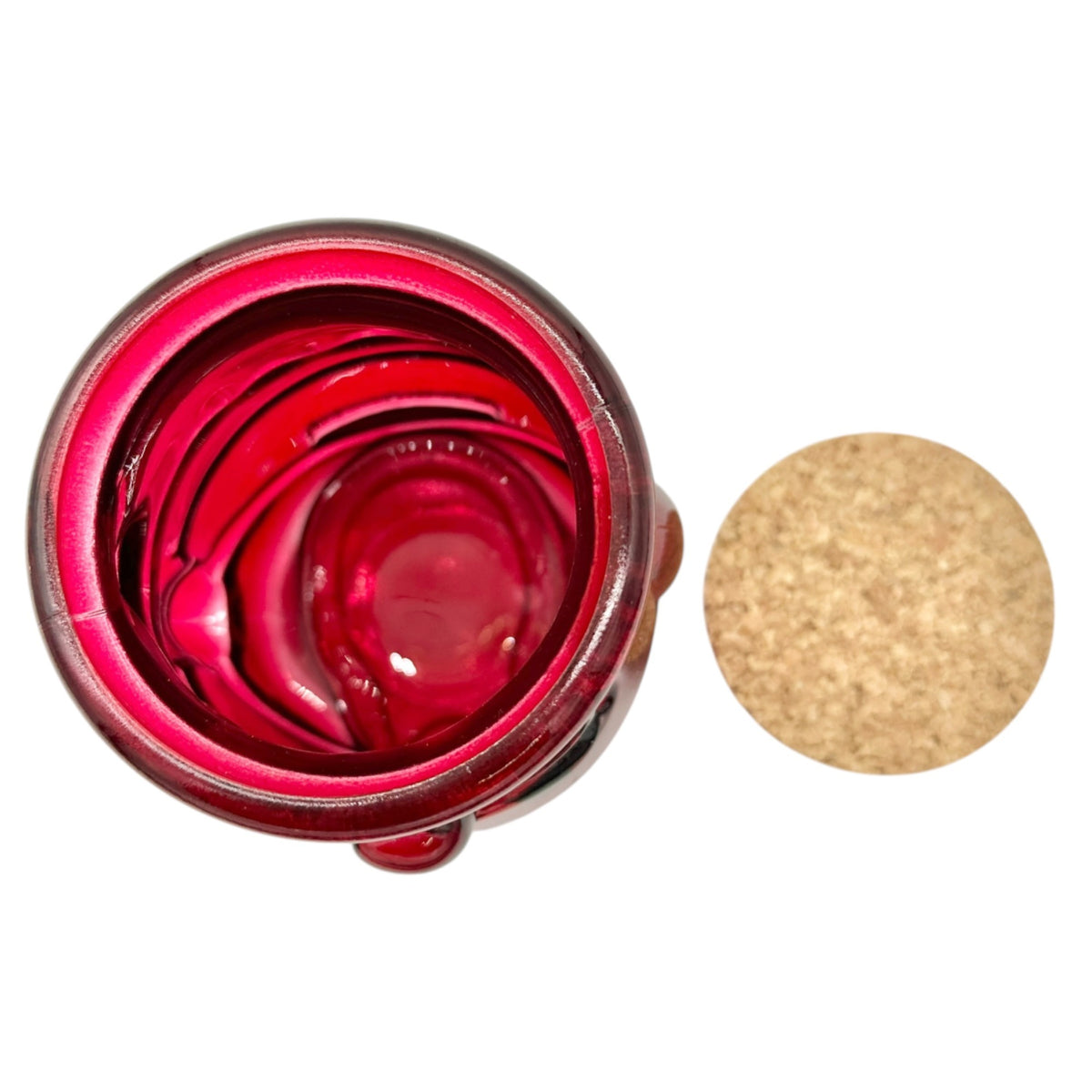 Glass Santa Claus Jar With Cork Lid Red Holiday Decor 100% Recycled Glass 6"H