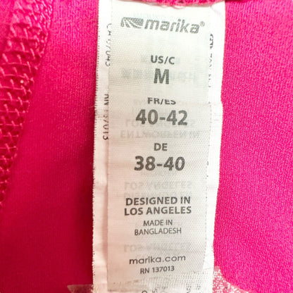 Marika Leggings Womens M Hot Pink High Waist Nylon Spandex Stretch Athletic Gear