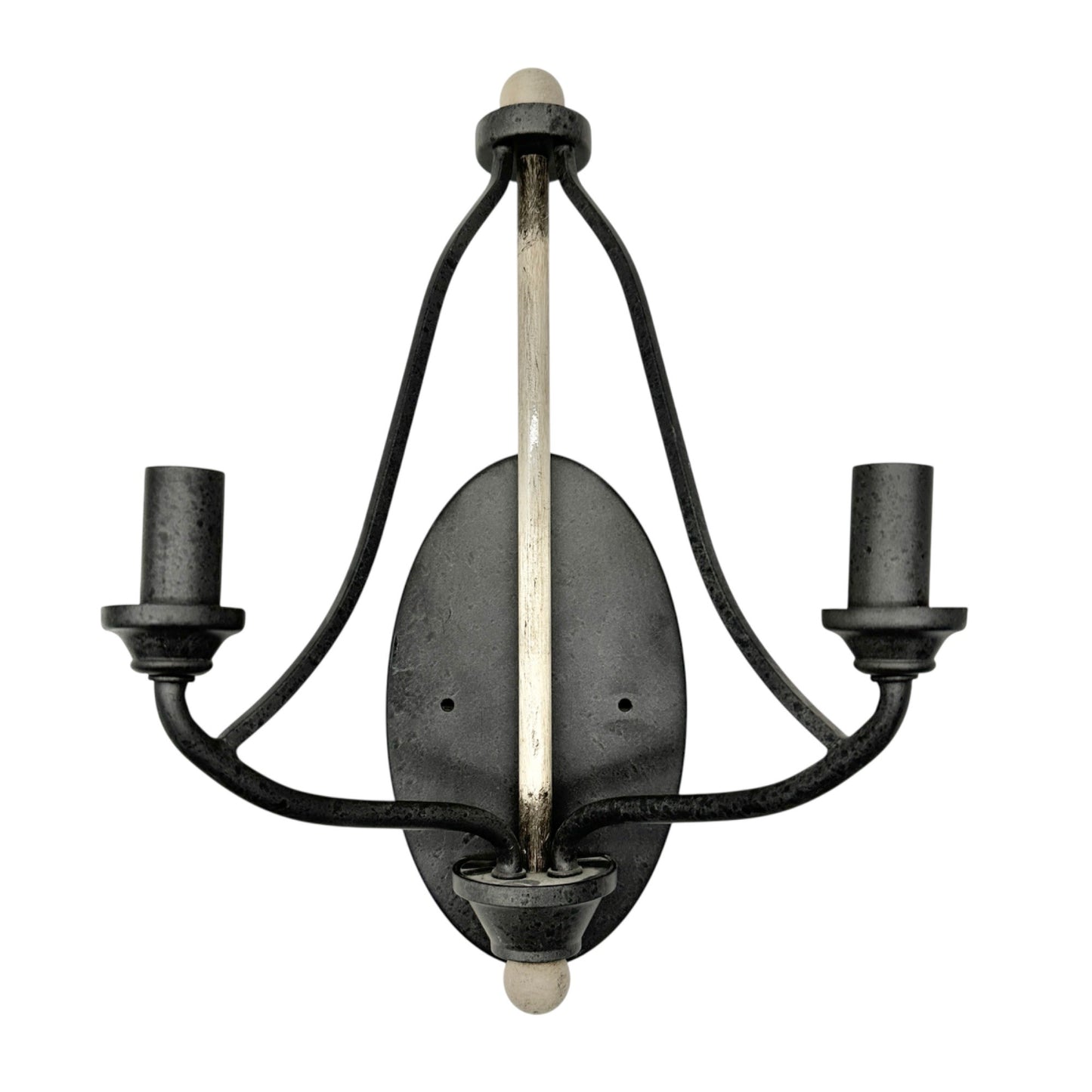 Kichler Wall Sconce Light Fixture 120V Black Beige Metal Finish Dual Bulb Holder