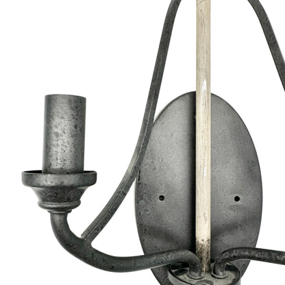 Kichler Wall Sconce Light Fixture 120V Black Beige Metal Finish Dual Bulb Holder