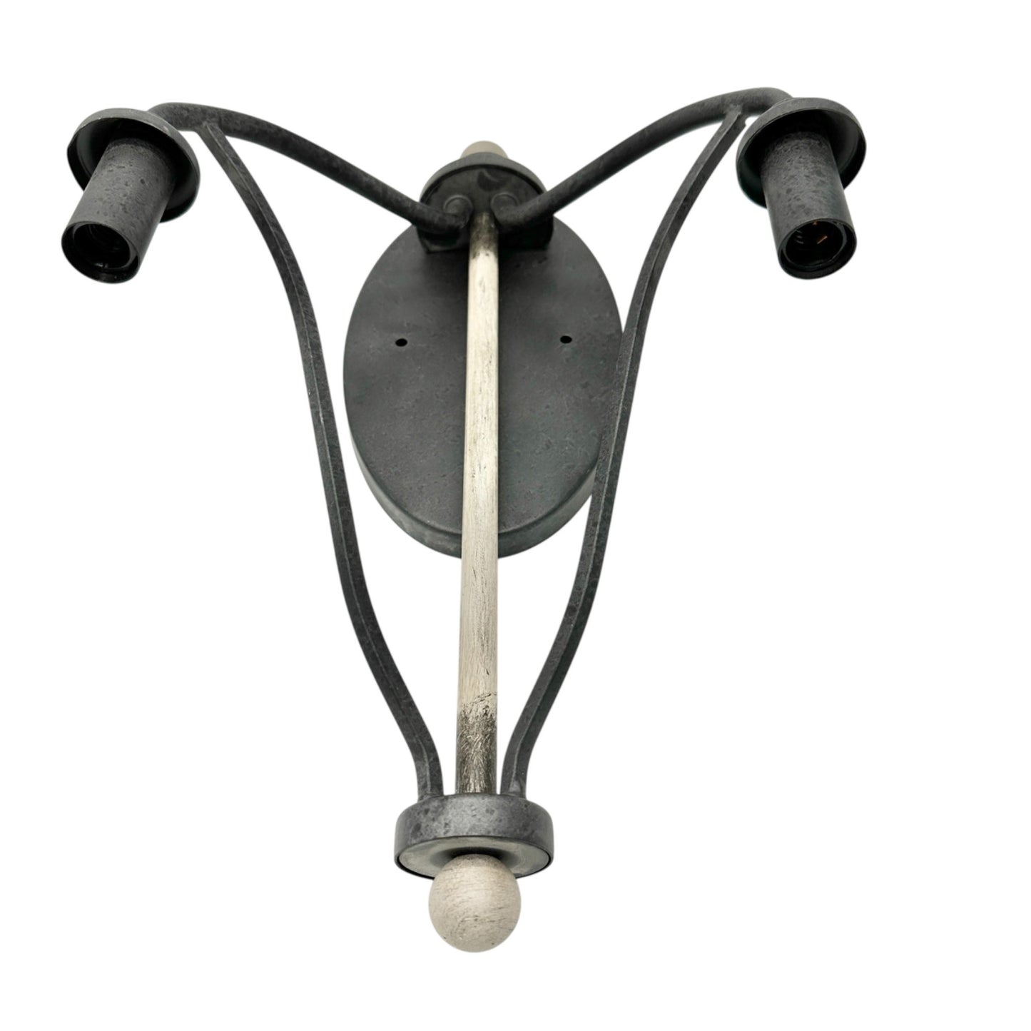 Kichler Wall Sconce Light Fixture 120V Black Beige Metal Finish Dual Bulb Holder