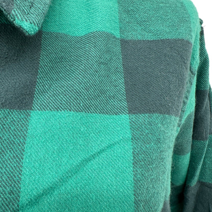 Universal Thread Buffalo Plaid Shirt Womens M Green Black Button-Down Cotton LS