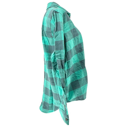 Universal Thread Buffalo Plaid Shirt Womens M Green Black Button-Down Cotton LS