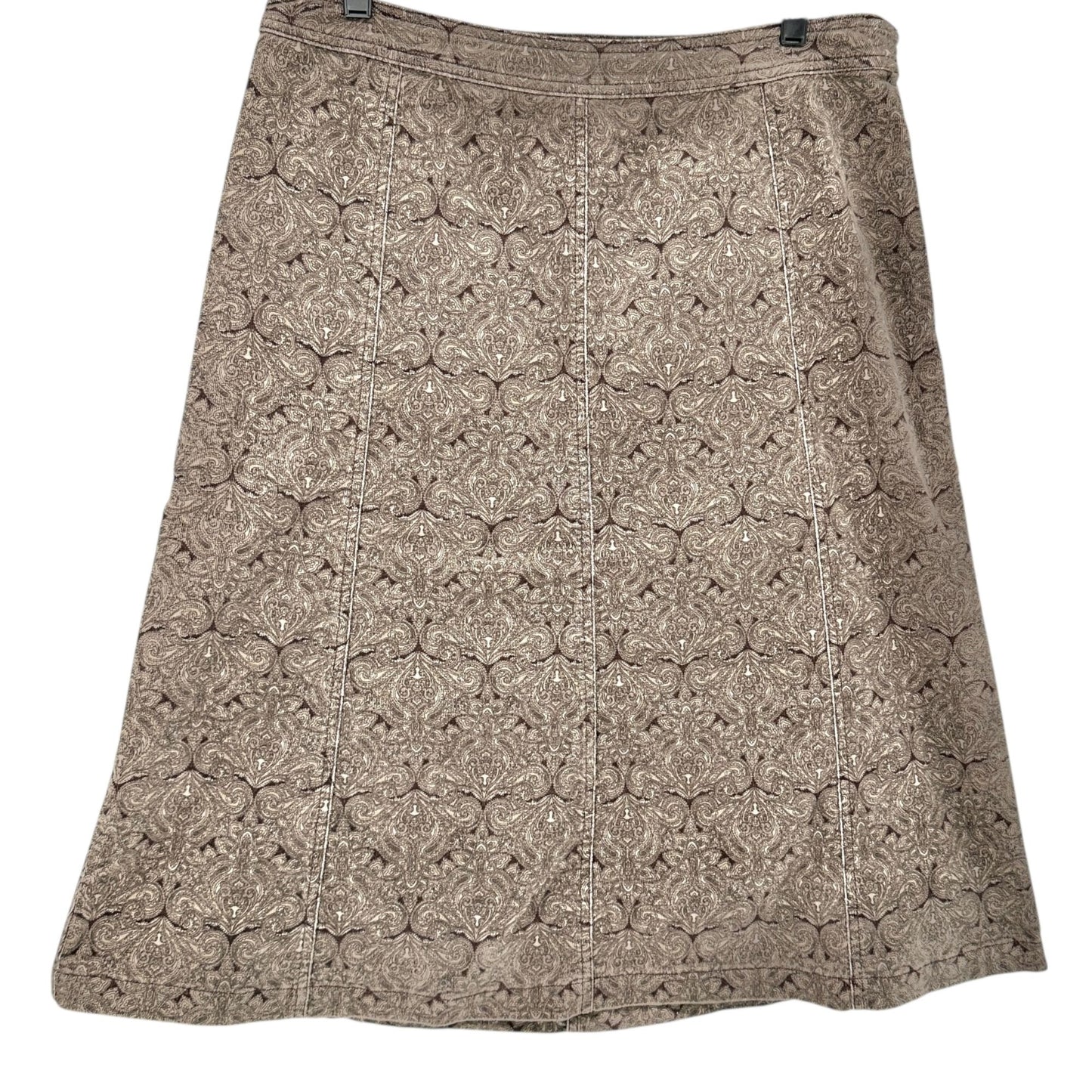 Croft & Barrow A-Line Skirt Womens Size 12 Stretch Brown Beige Cotton Spandex