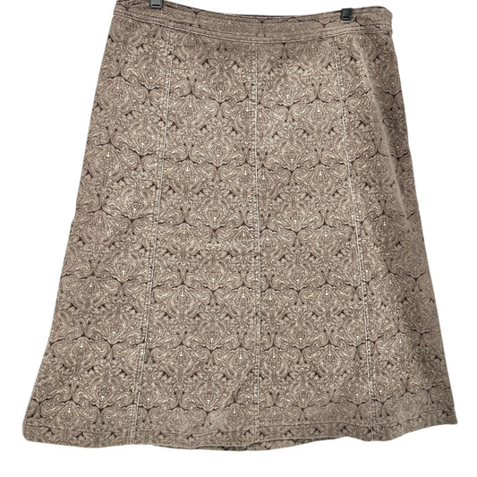 Croft & Barrow A-Line Skirt Womens Size 12 Stretch Brown Beige Cotton Spandex
