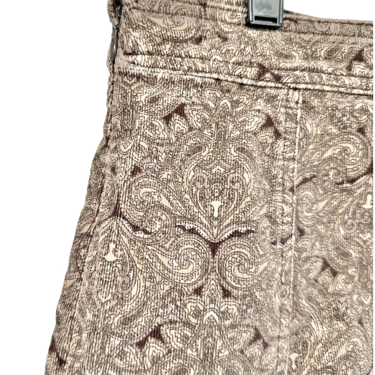 Croft & Barrow A-Line Skirt Womens Size 12 Stretch Brown Beige Cotton Spandex