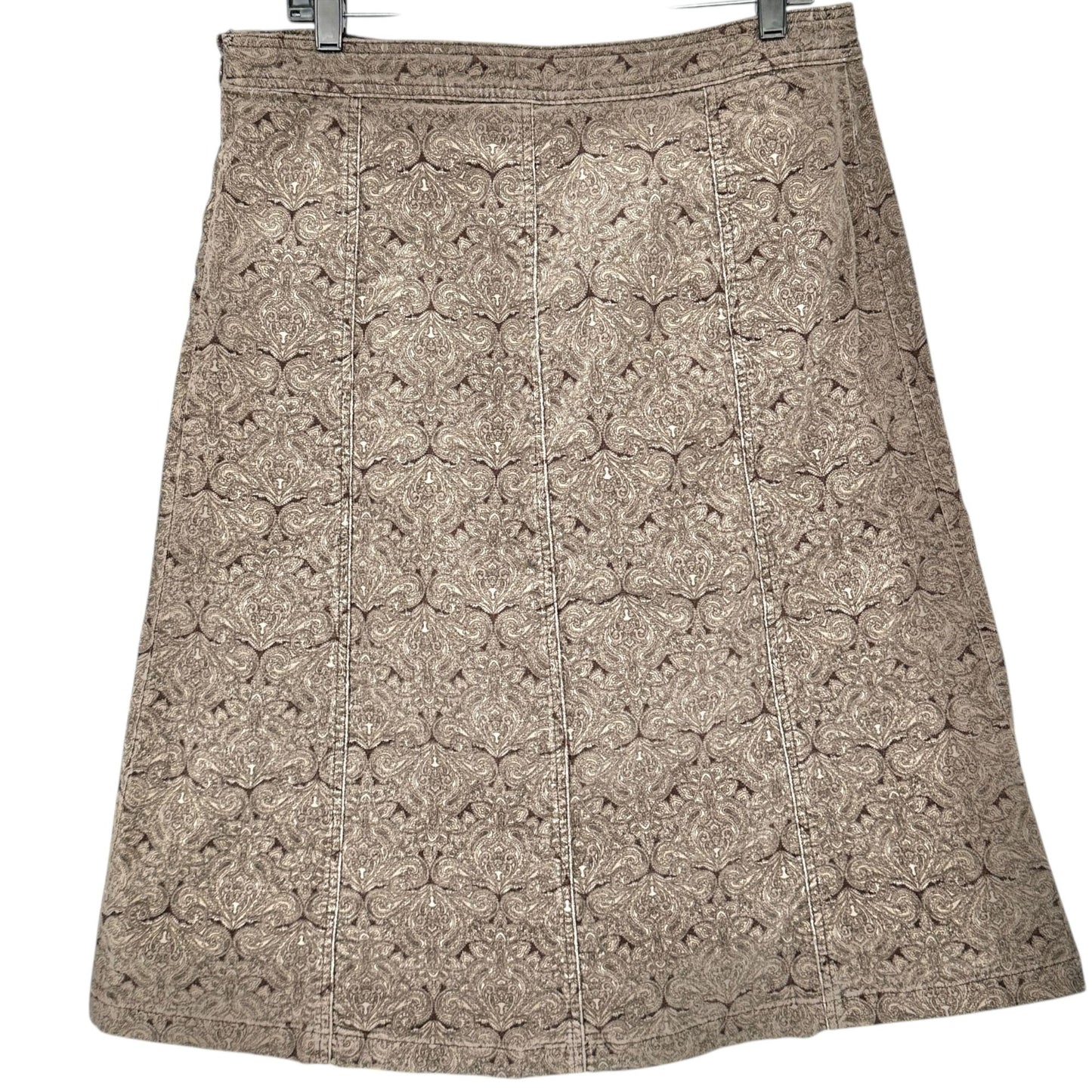 Croft & Barrow A-Line Skirt Womens Size 12 Stretch Brown Beige Cotton Spandex