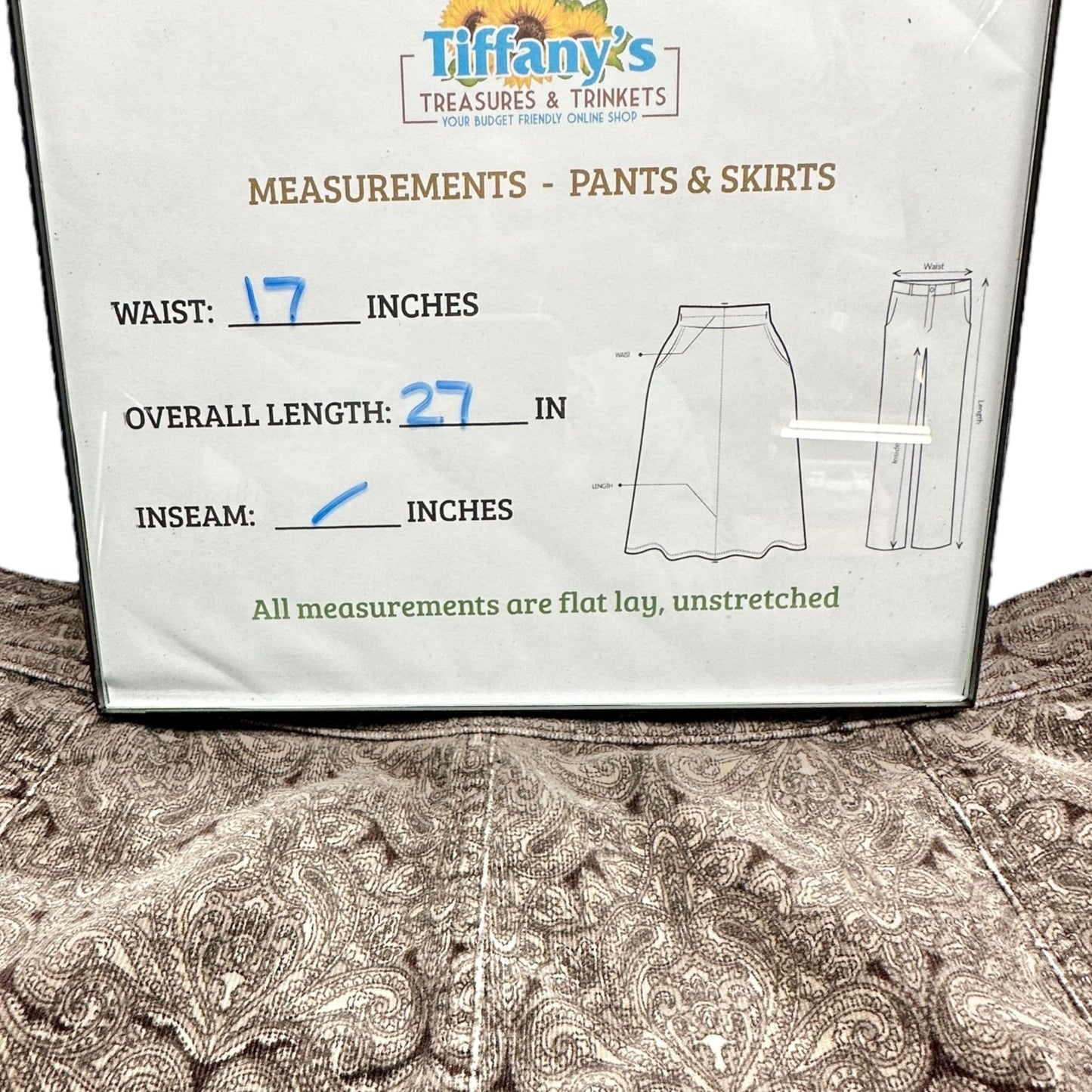 Croft & Barrow A-Line Skirt Womens Size 12 Stretch Brown Beige Cotton Spandex