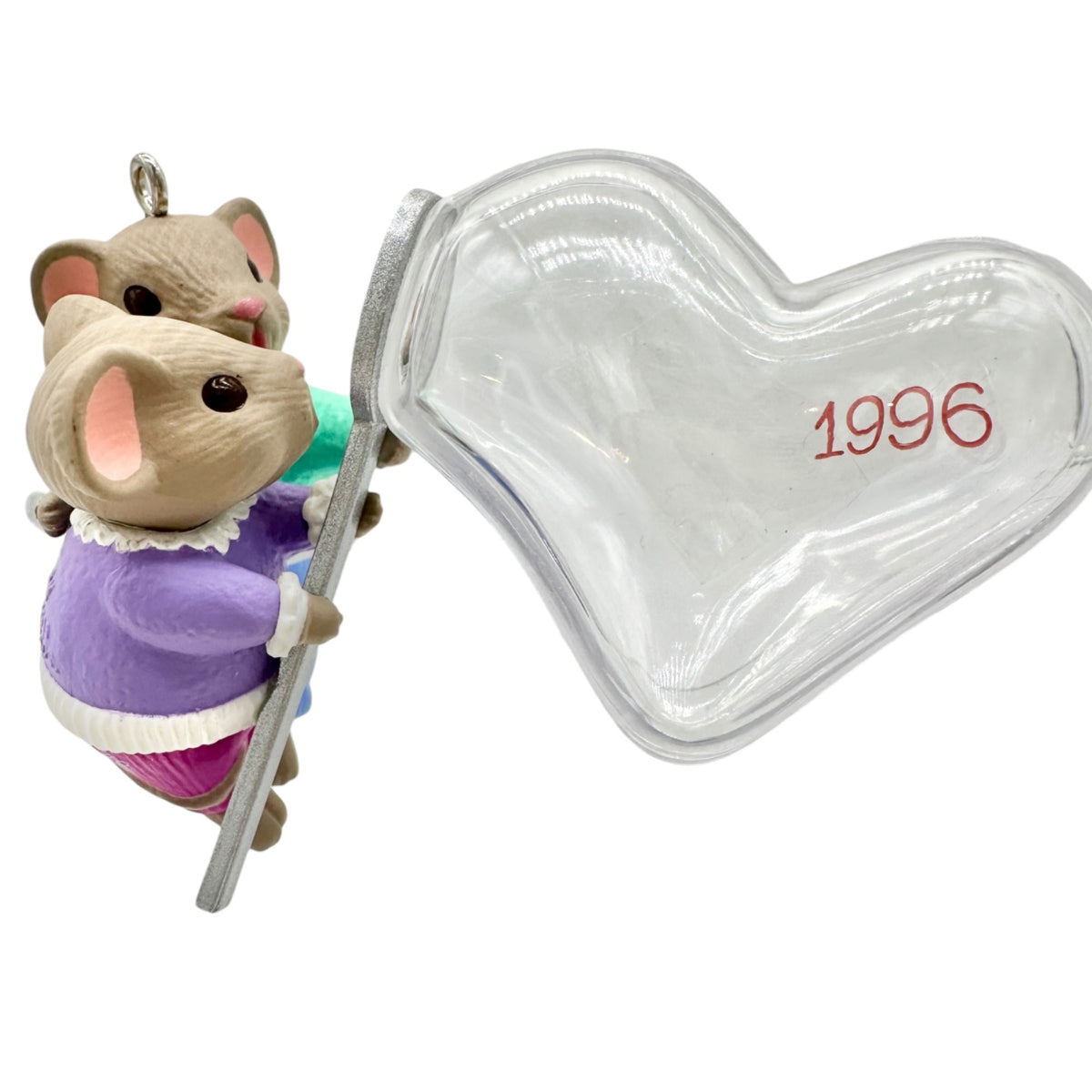 Hallmark Keepsake Ornament 1996 Hearts Full Of Love Mice Bubble Heart