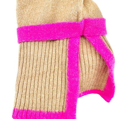 Womens 2X Sweater Camel With Pink Trim & Side Ties by Crown & Ivy Soft Stylish