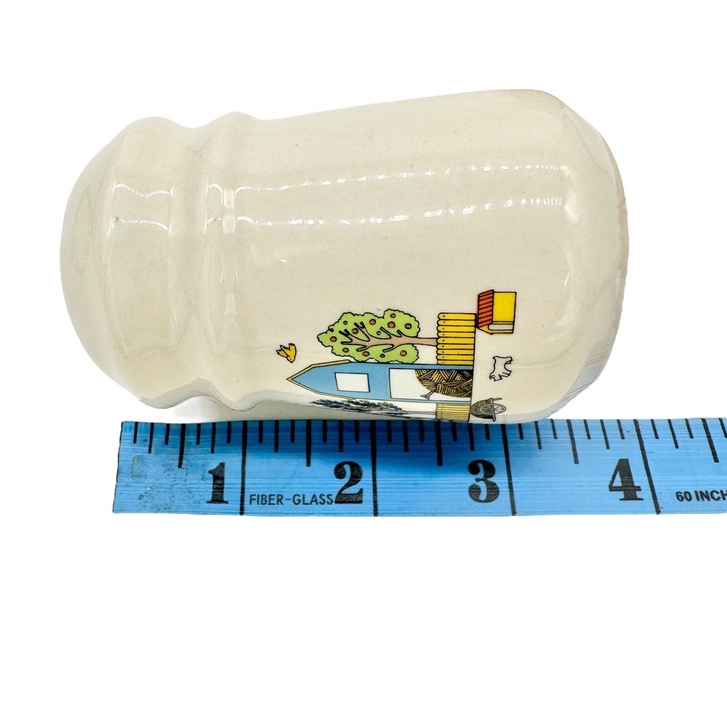 Vintage Ceramic Salt and Pepper Shakers Painted Cottage Village Design