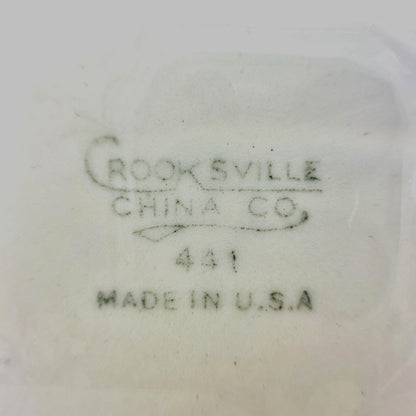 Crooksville China Co Set of 2 Plates 10 inch Cream Gold Trim Blue Pink Florals