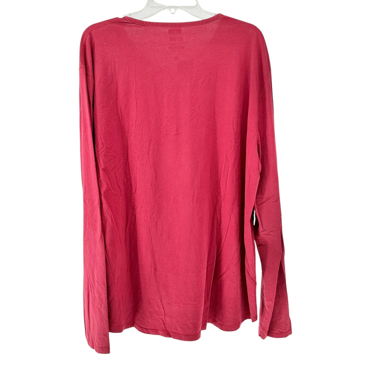 Mier Henley Shirt Mens 3XL Long Sleeve Brick Red Cotton and Spandex Blend