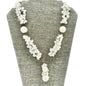 Vintage Faux Pearl Beaded Necklace Adjustable Toggle Closure Ornate Slvr Accents