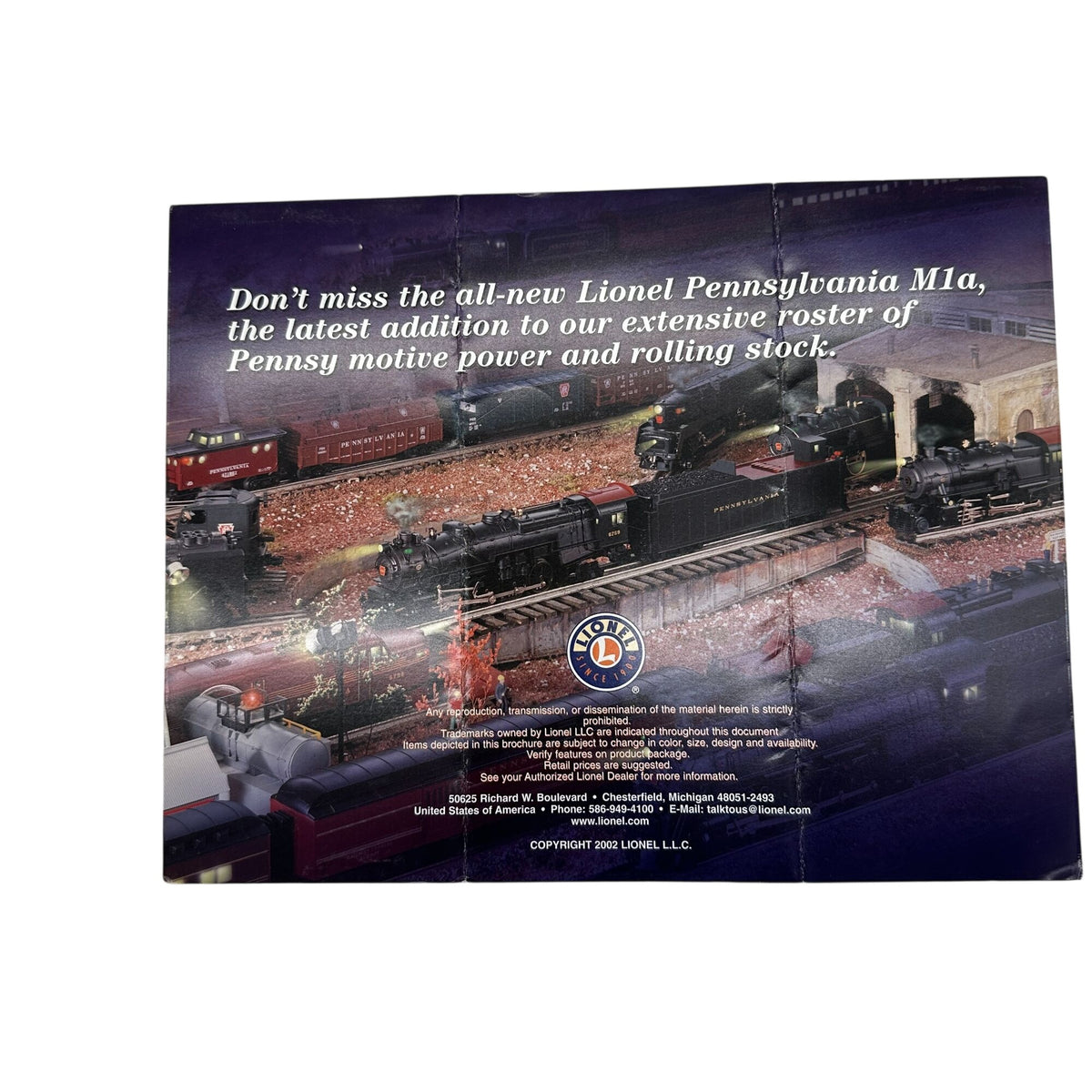 Lionel Pennsylvania M1a 4-8-2 Locomotive Brochure 2002 Ed 3/5 Model Train Guide