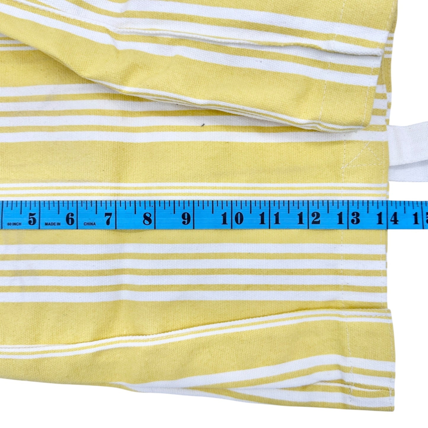 Flying Tiger Copenhagen Tote Bag 20x14x4 Yellow and White Striped Cotton