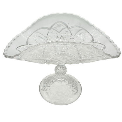 Euclid Rexford Etched Clear EAPG Glass Fruit Stand Childrens Tableware 6.5" Wide
