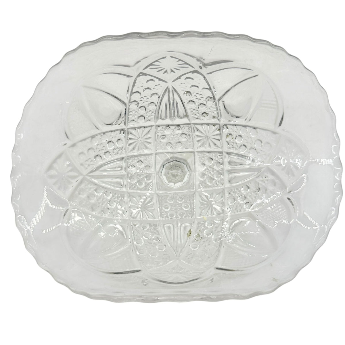 Euclid Rexford Etched Clear EAPG Glass Fruit Stand Childrens Tableware 6.5" Wide