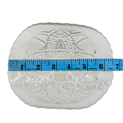 Euclid Rexford Etched Clear EAPG Glass Fruit Stand Childrens Tableware 6.5" Wide