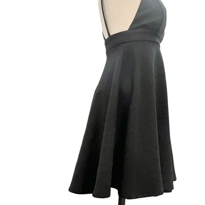 NBD The XNaven Twins Small Black Mini Dress Spaghetti Straps Cross Back