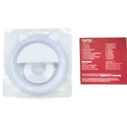 RGB Selfie Halo Light Clip-On Cat Ears Design Vlogging Series 18 Color Combos