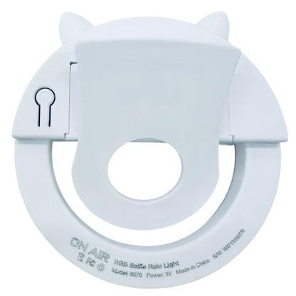 RGB Selfie Halo Light Clip-On Cat Ears Design Vlogging Series 18 Color Combos